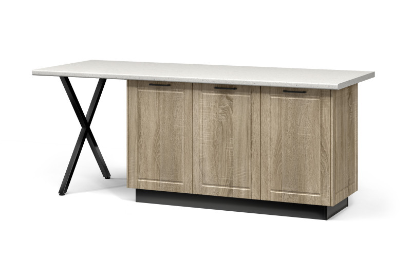 Island cabinet Hannah 58, black + Sonoma oak  1