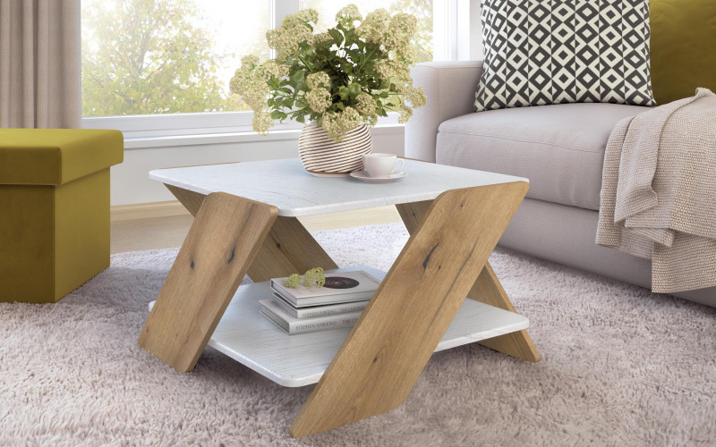 Coffee table Suerte Vision, Evoke oak + Aspen white  1