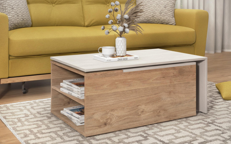 Coffee table Karuzo, Golden oak + Silk  1