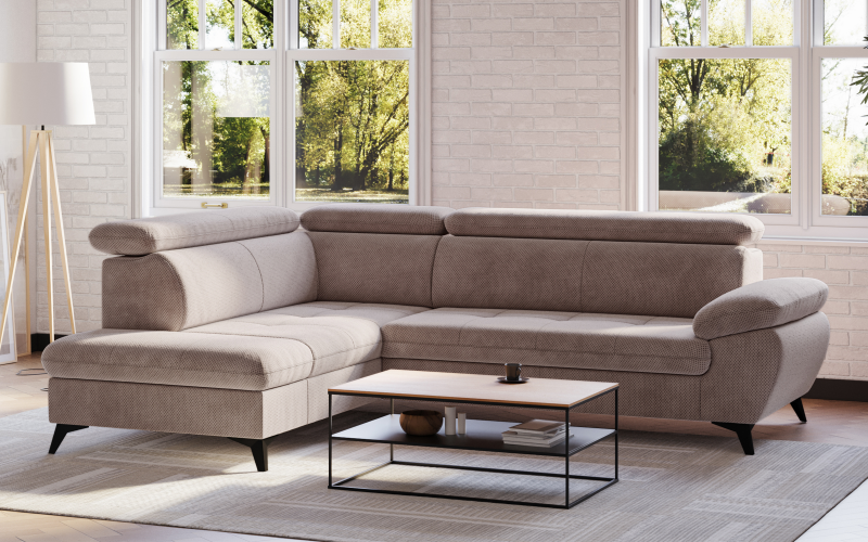 Extendable corner sofa Savona, cappuccino  1
