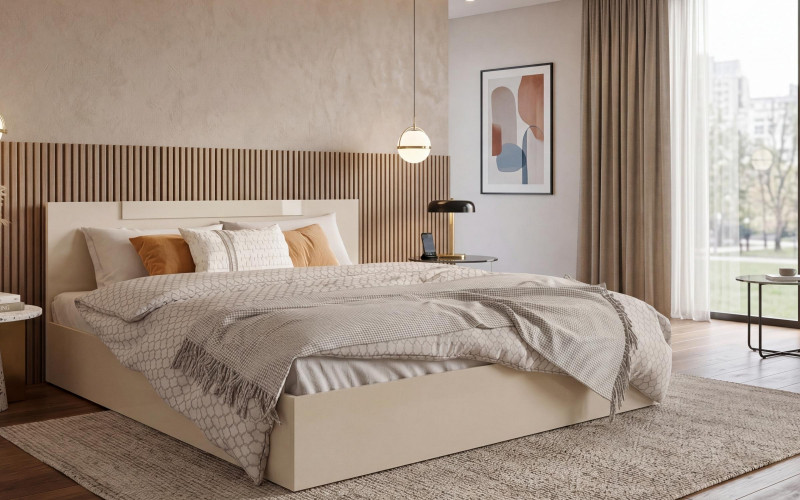 Double bed for mattress 140/200 Chaterina, cashmere  1