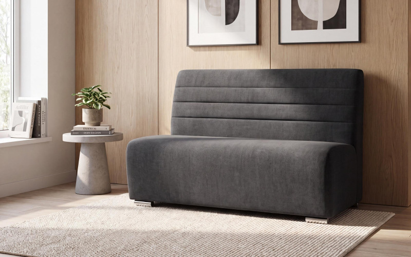 Two-seater sofa Livio, grey brown  1
