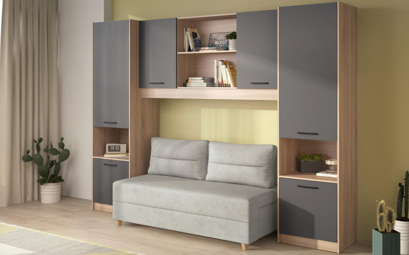 Set Diema, Sonoma oak + anthracite matt + light beige  1