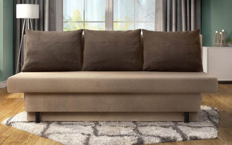Extendable sofa Marty, light beige + brown  1