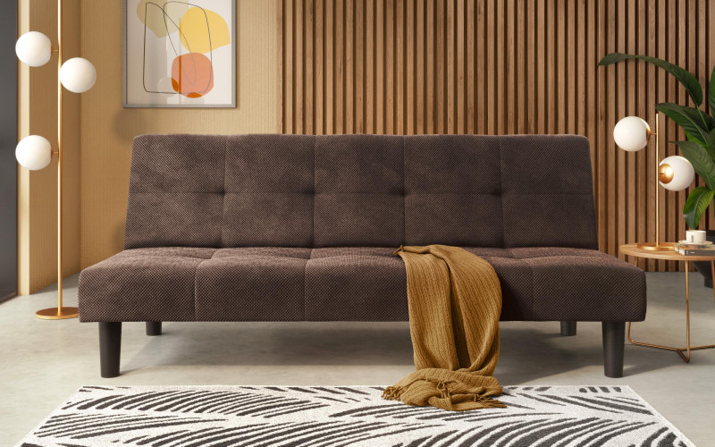 Extendable click-clack sofa Norte, brown  1