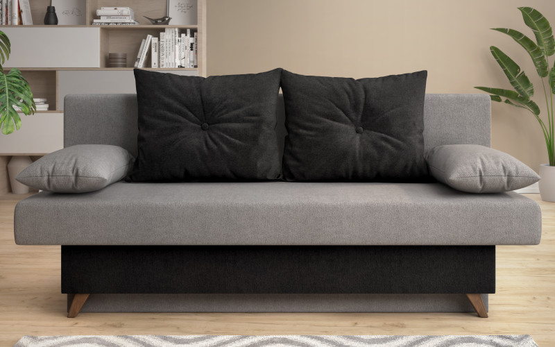 Extendable sofa Victorio, grey + black  1