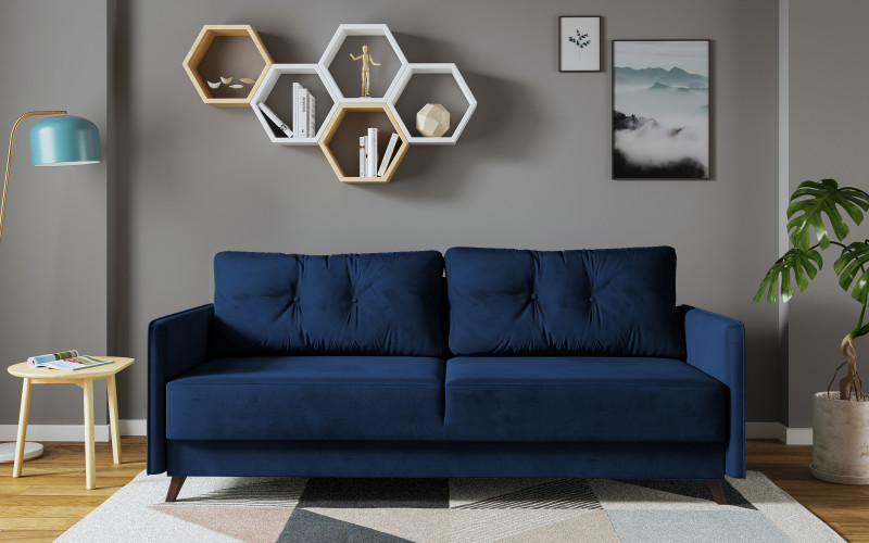 Extendable click-clack sofa Bali, blue  1