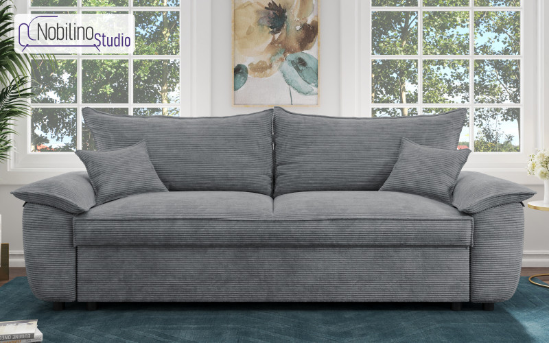 Extendable sofa Elzas, dark grey  1