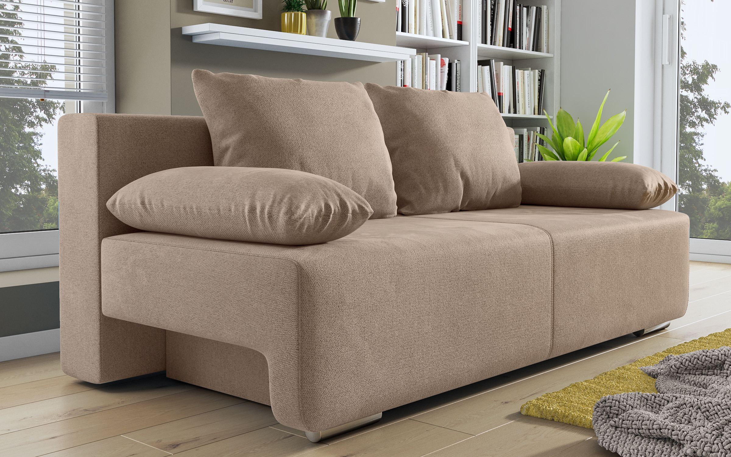 Extendable sofa Keira, dark beige  5