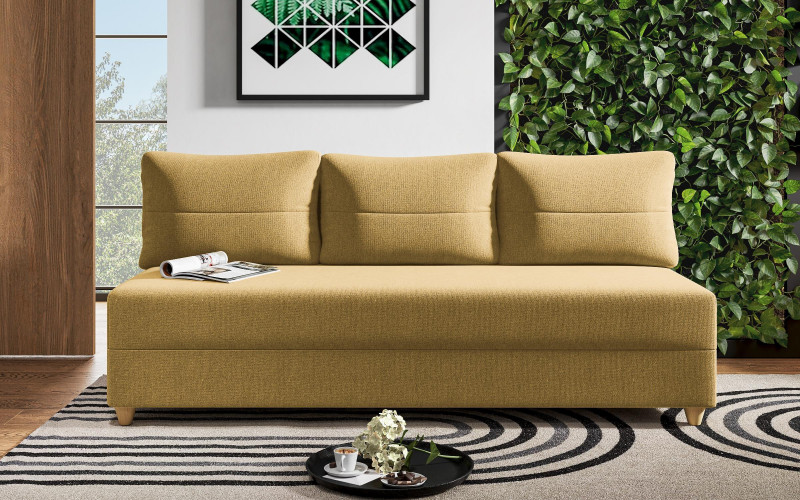 Extendable sofa Arano, mustard  1