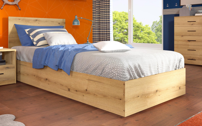 Bed for mattress 90/200 Easy, Evoke oak  1