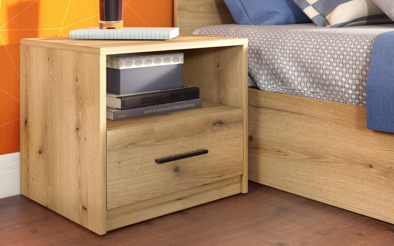 Set of 2 nightstands Uni II, Evoke oak  1