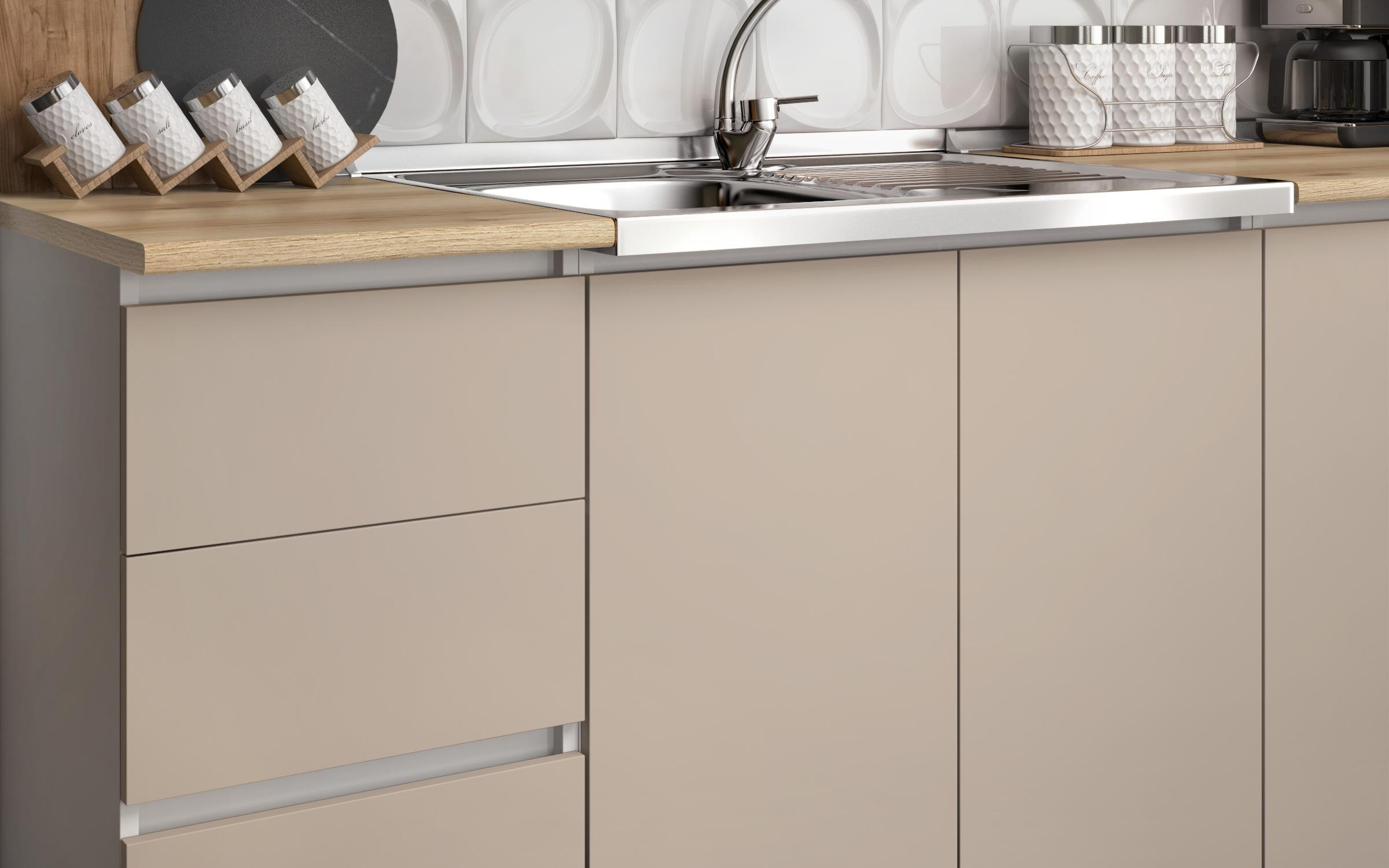 Kitchen Alma, white + satin + Gran Sasso oak  5