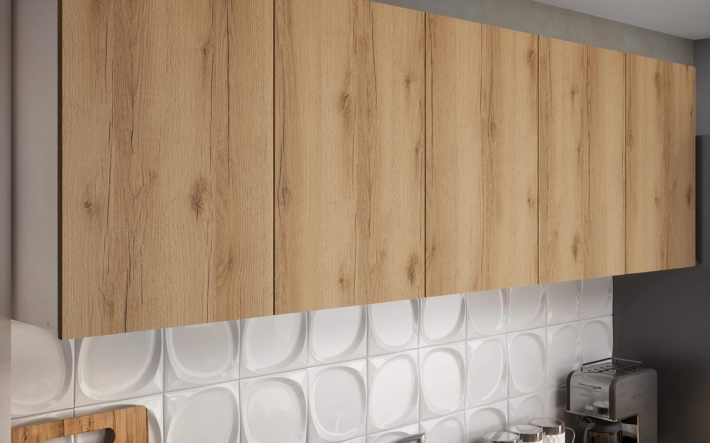 Kitchen Alma, white + satin + Gran Sasso oak  4