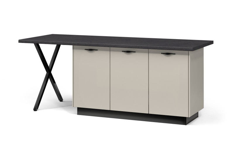 Island cabinet Hannah 58, black + cashmere  1