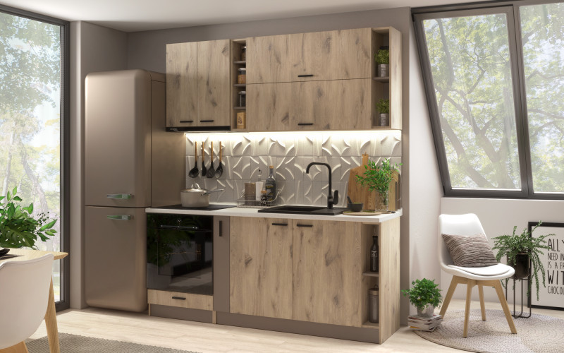 Kitchen Misara, latte + light Scandinavian oak  1