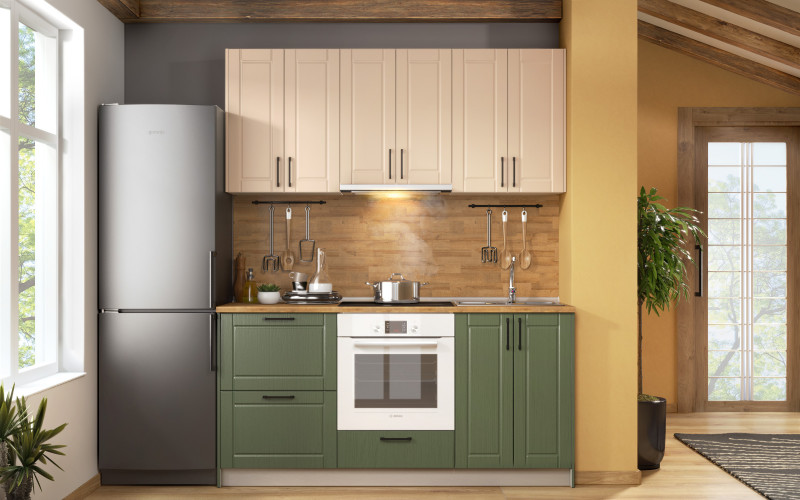 Kitchen Sanya, cream + green Aspen  1