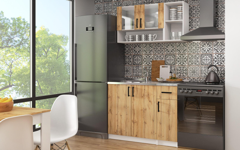 Kitchen Sarah, white + Wotan oak  1