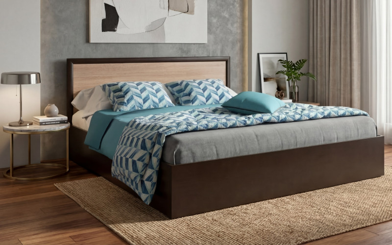 Double bed for mattress 160/200 Porto, Sonoma oak + Wenge  1