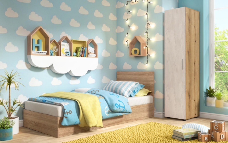 Bed for mattress 90/200 Easy, Sonoma oak  3