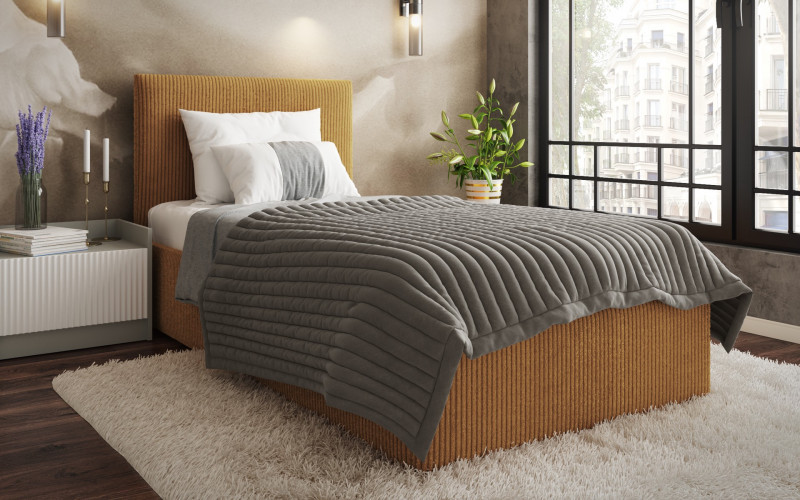 Bed for mattress 90/200 Elite, mustard  1