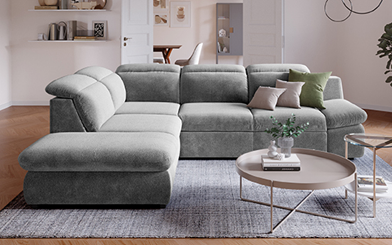 Extendable corner sofa Loran, grey  1