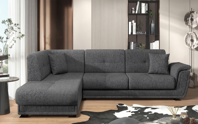 Extendable corner sofa + click-clack mechanism Princess ΙΙ, grey  1