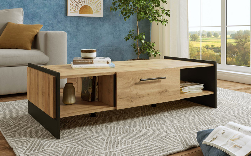 Coffee table Camino IB, Wotan oak + black  1