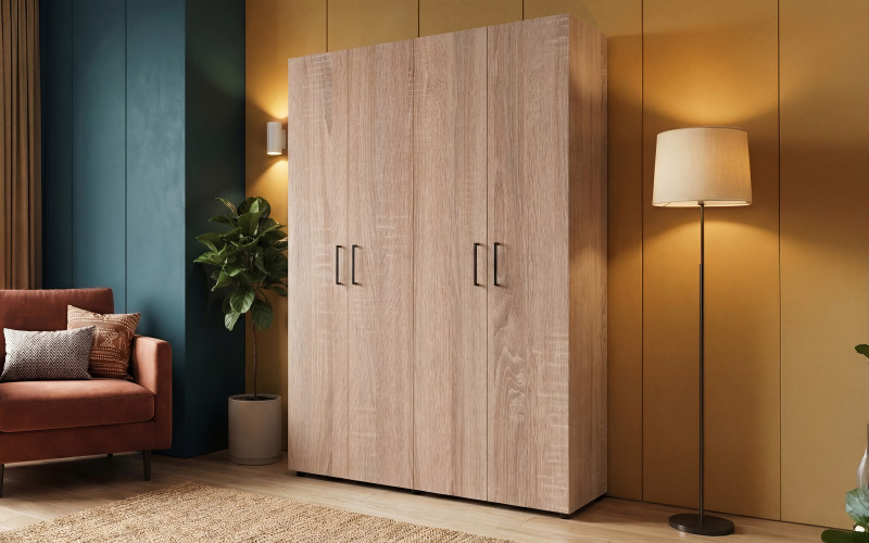 Wardrobe with clothes rod and shelves Massimo Space 2, Sonoma oak  1