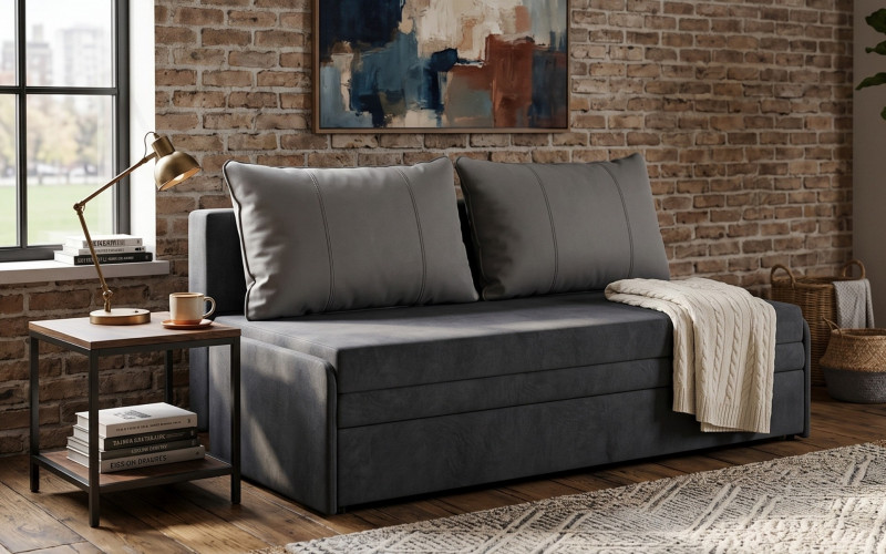 Extendable sofa Maui, graphite + light grey  1
