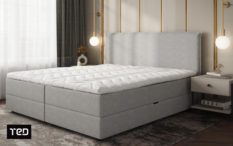 Double bed Box Spring 180/200 Modera, light grey  1