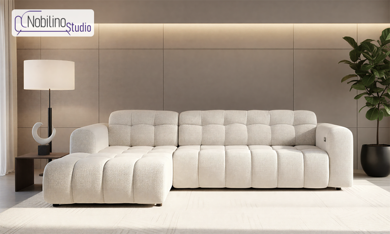 Extendable corner sofa with electric mechanism Modera, white  3