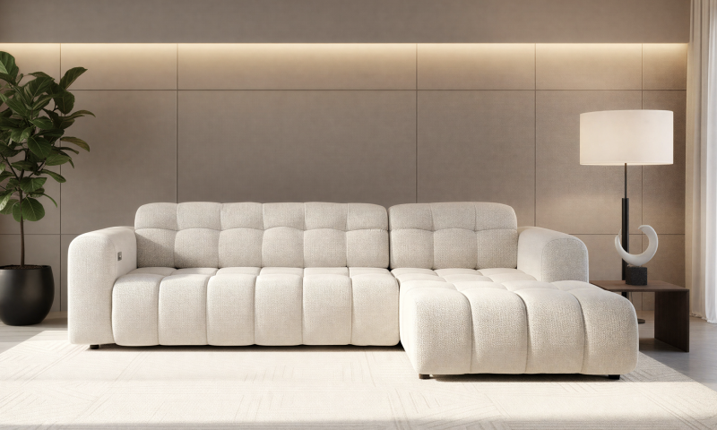 Extendable corner sofa with electric mechanism Modera, white  3
