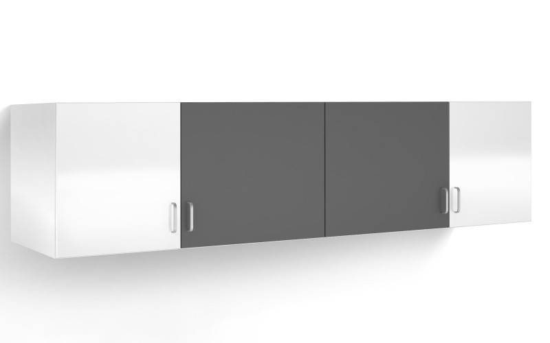 Upgrade for wardrobe Porto, white gloss + anthracite matt  1