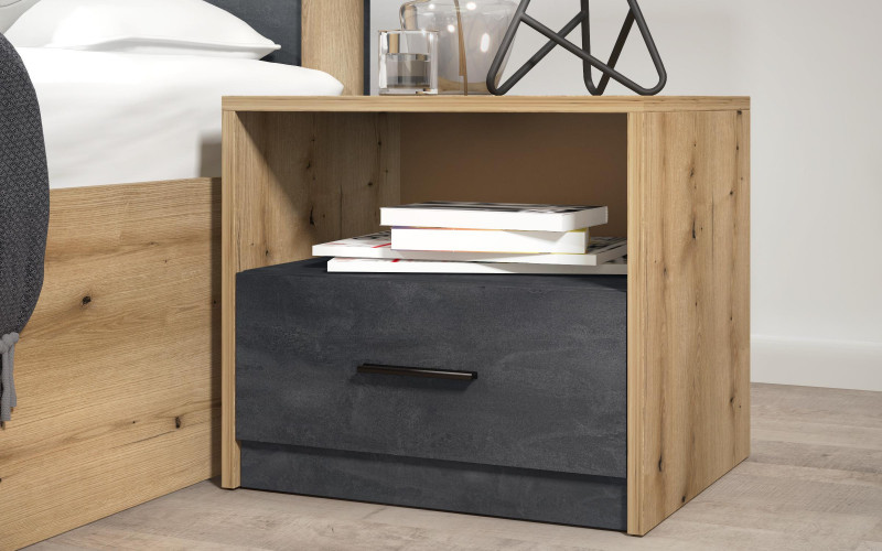 Nightstand Philadelphia, Evoke oak + Magma  1