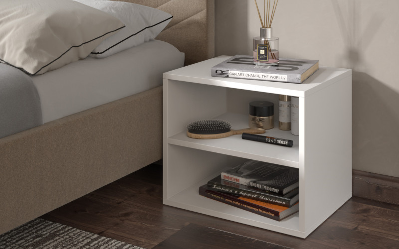 Nightstand Easy, white shagreen  1
