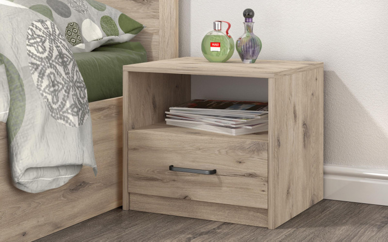 Nightstand Uni, light Scandinavian oak  1