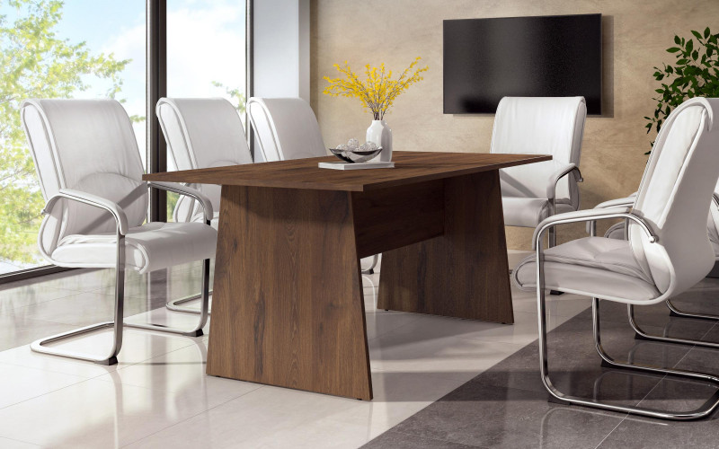 Boardroom table Ivel, dark Scandinavian oak + Silk  1