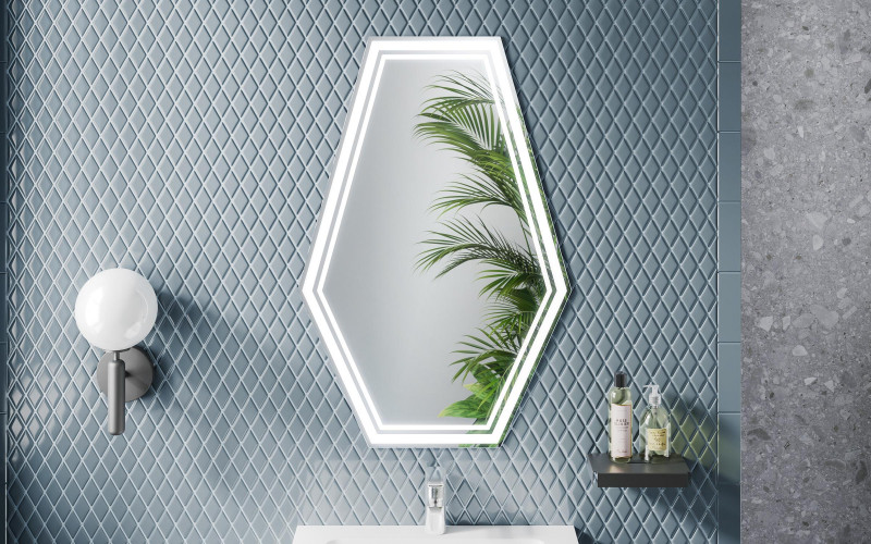 Bathroom mirror with LED lighting ICL1493, white  1
