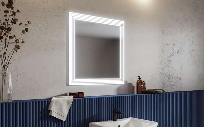 Bathroom mirror with LED lighting ICL1496, 80/80 cm  1
