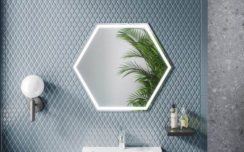 Bathroom mirror with LED lighting ICL1491, white  1