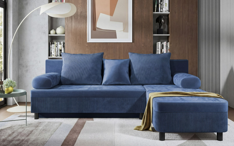 Extendable corner sofa Delano, blue  1