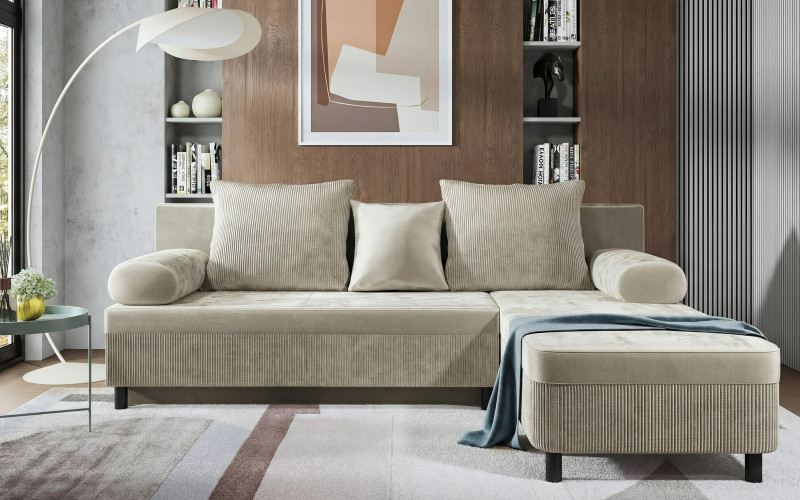 Extendable corner sofa Delano, beige  1