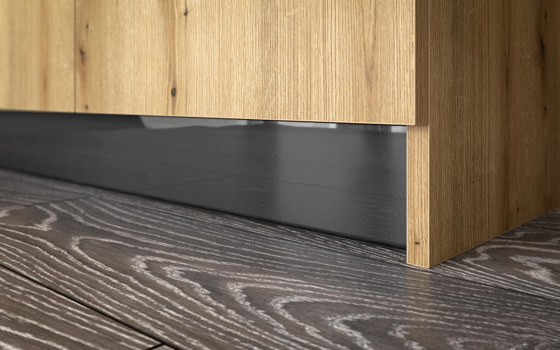 800 mm, H10 cm, PVC Kitchen plinth, black gloss  1