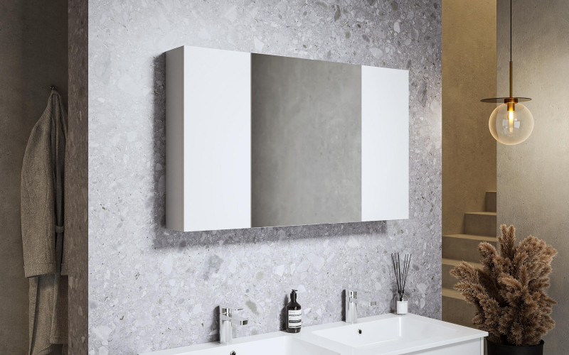 PVC mirror bathroom cabinet ICMC 6014-100, white  1