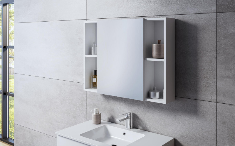 PVC mirror bathroom cabinet ICMC 6014-80, white  1