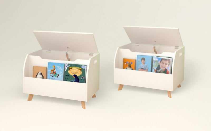 Set of 2 children's cabinet-shelves Parker, white  1