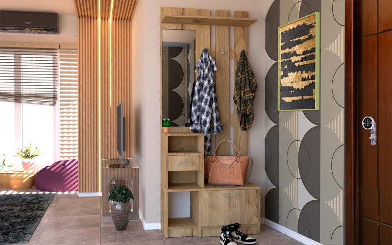 Hall Tree Dias, golden Craft oak  1