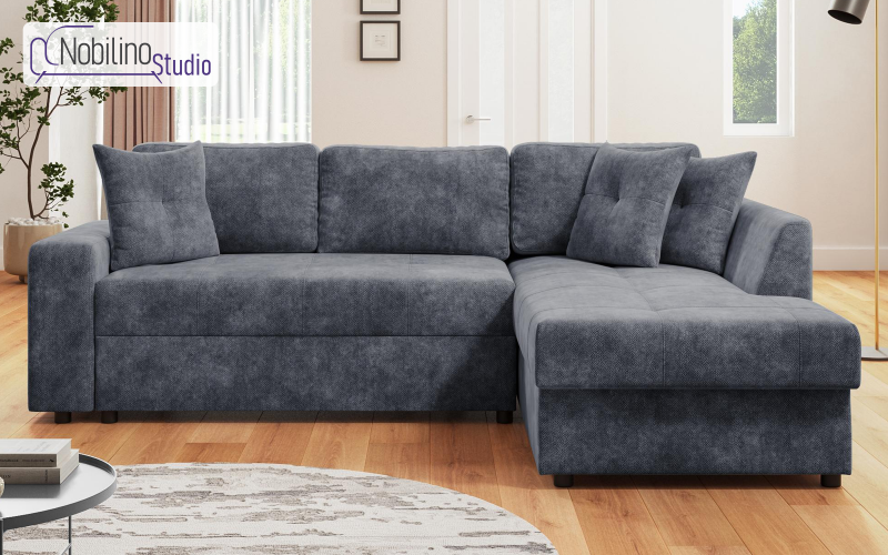 Extendable corner sofa Ruben, dark blue  1