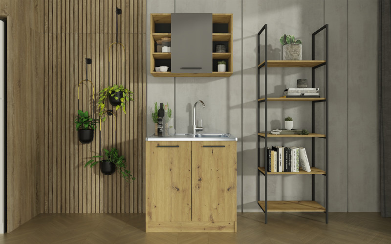 Kitchen Satio 80, Artisan oak + anthracite  1